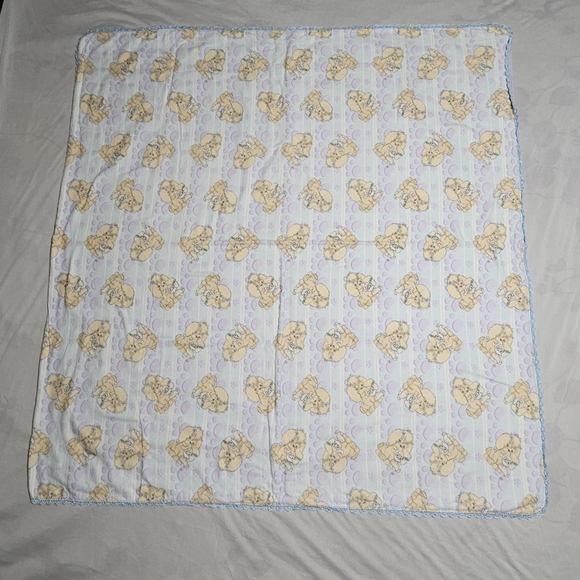 Precious Moments puppy baby blanket with crocheted edges 38" by 40" - Picture 13 of 15